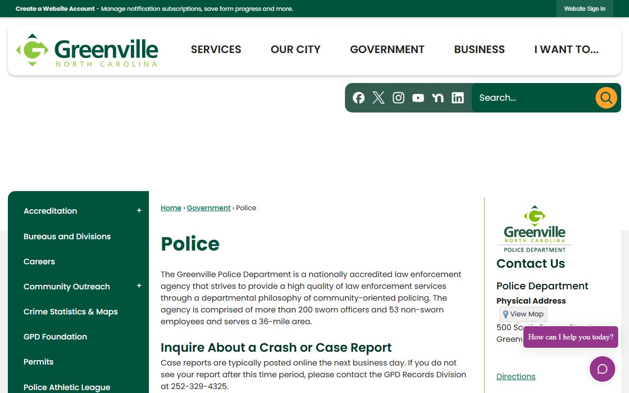 Greenville felony records police department page