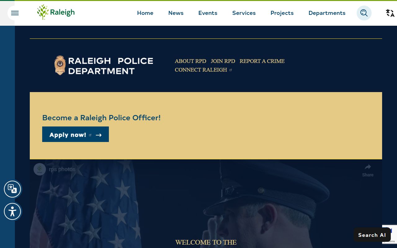 Raleigh felony records police department website