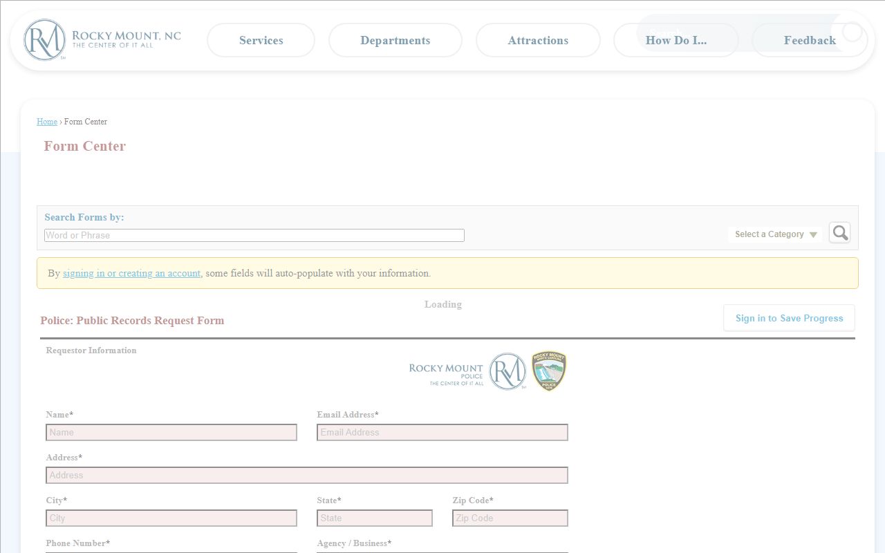 Rocky Mount felony records police records request form