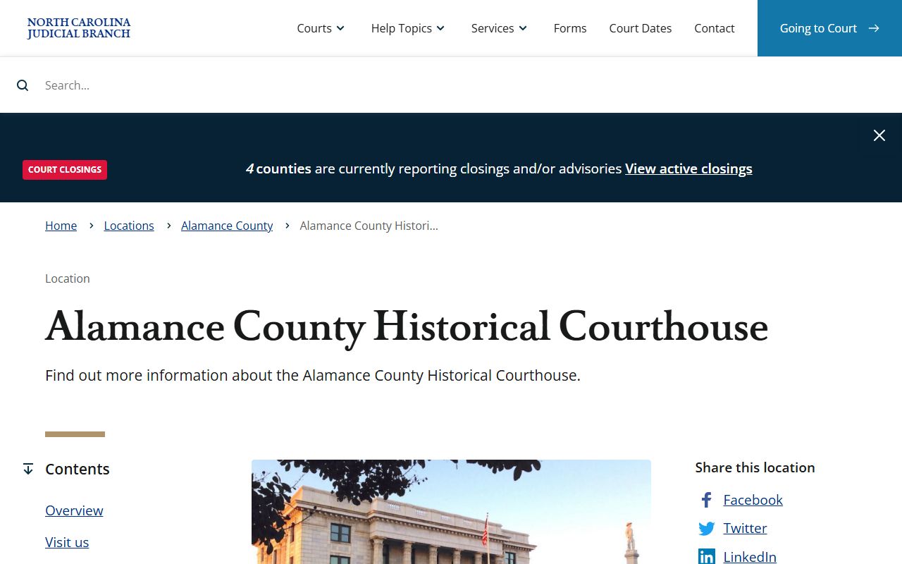 Alamance County courthouse felony records information