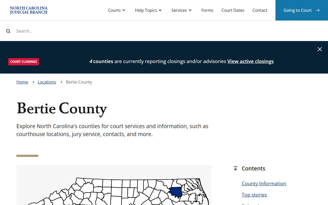 Bertie County courthouse felony records information