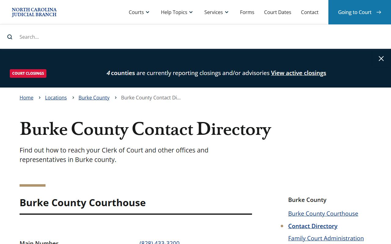 Burke County felony records contact directory