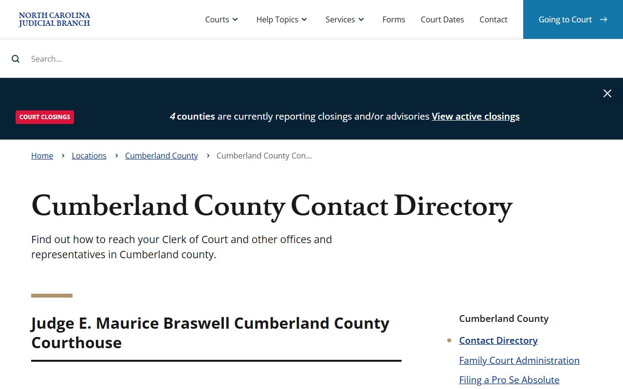 Cumberland County felony records contact directory