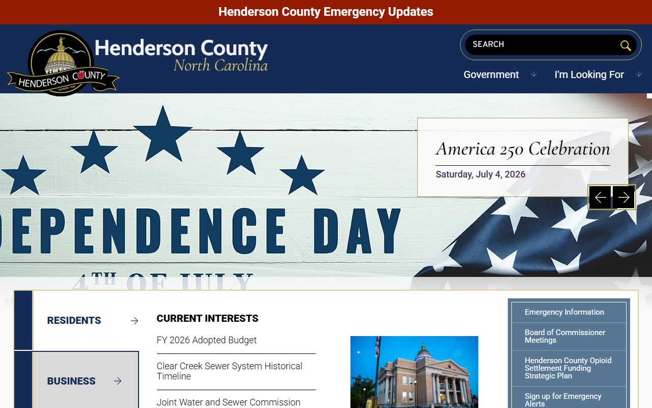 Henderson County Government website for felony records