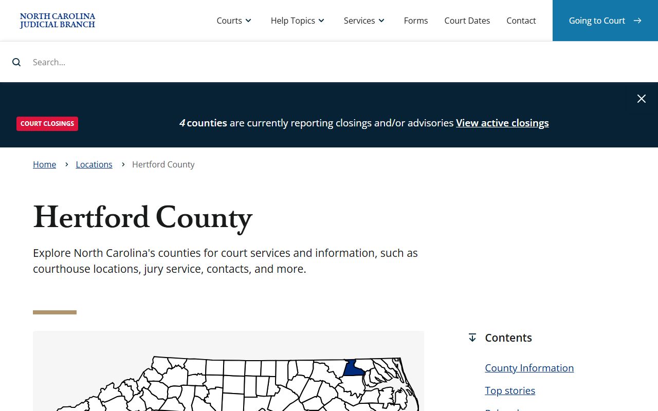 Hertford County Courthouse felony records in Winton NC