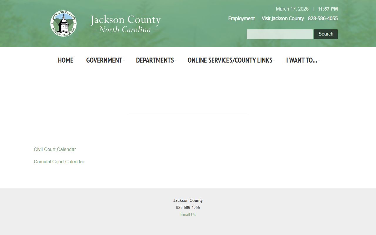 Jackson County Clerk of Court website for felony records
