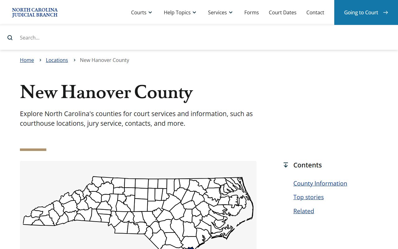New Hanover County courthouse felony records information