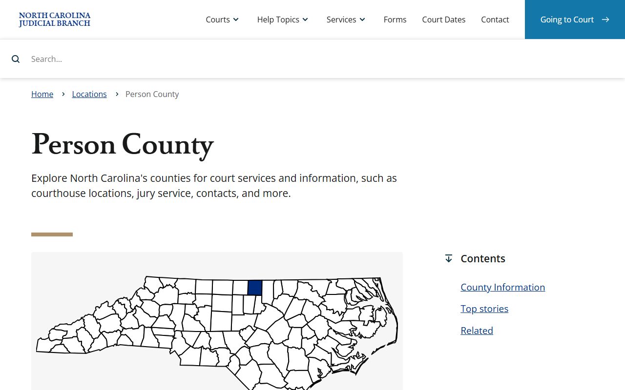 Person County courthouse felony records information