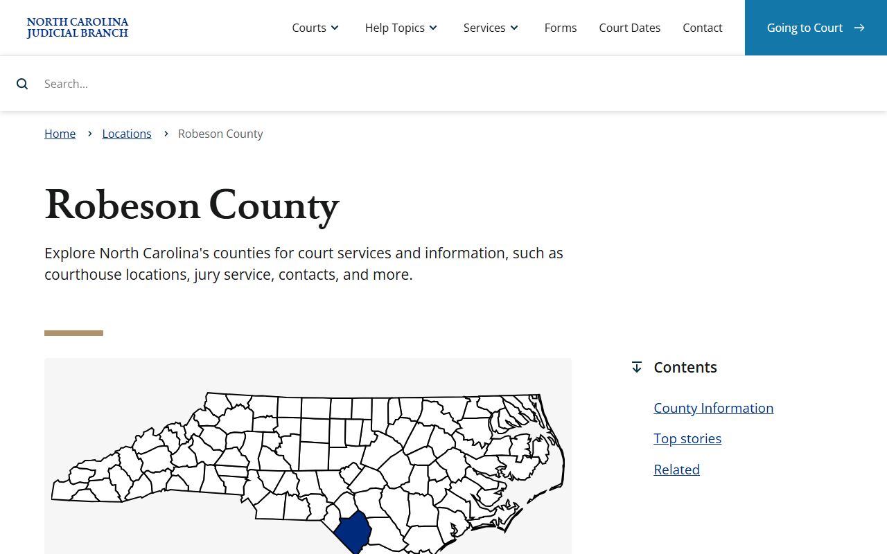 Robeson County courthouse felony records information