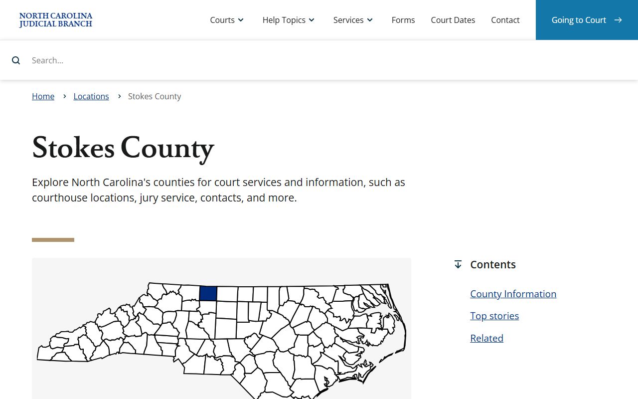Stokes County courthouse felony records page