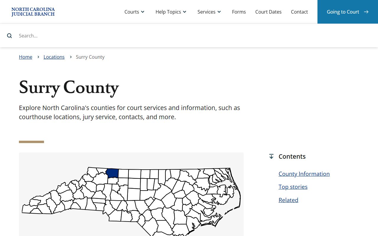 Surry County courthouse felony records information