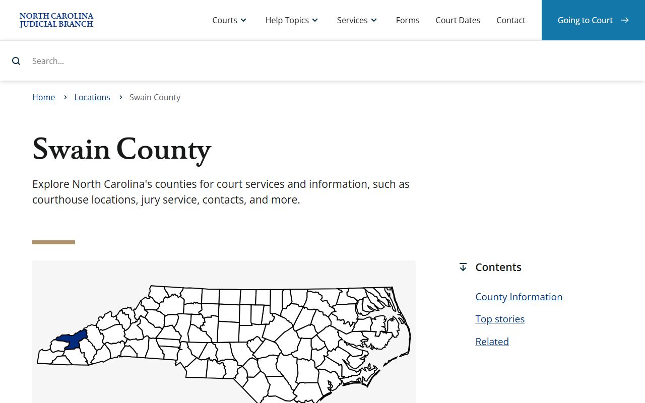 Swain County courthouse felony records page