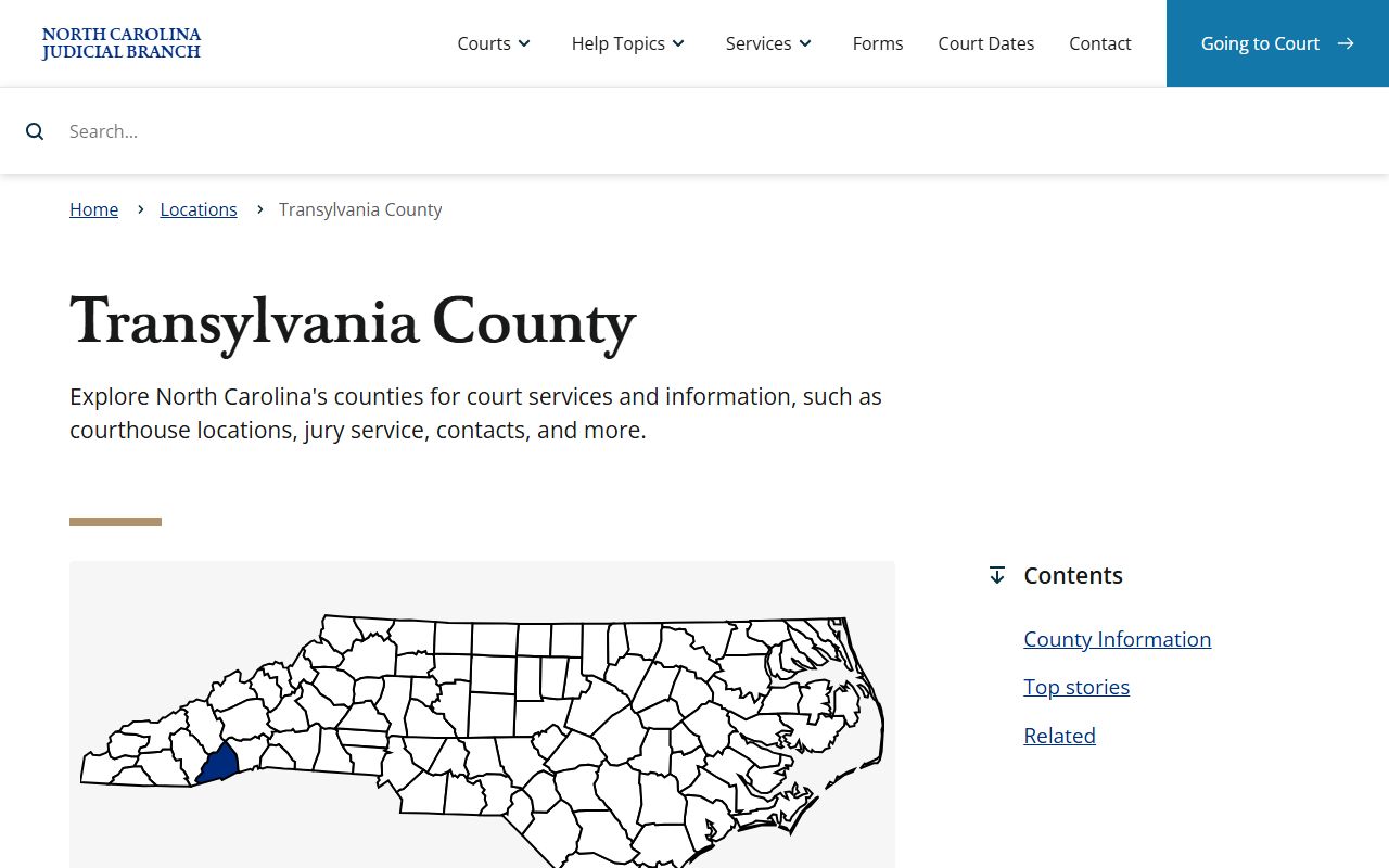 Transylvania County courthouse felony records page