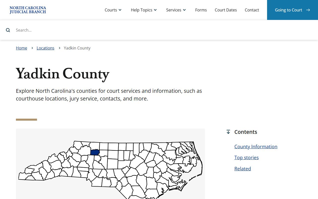 Yadkin County courthouse felony records information