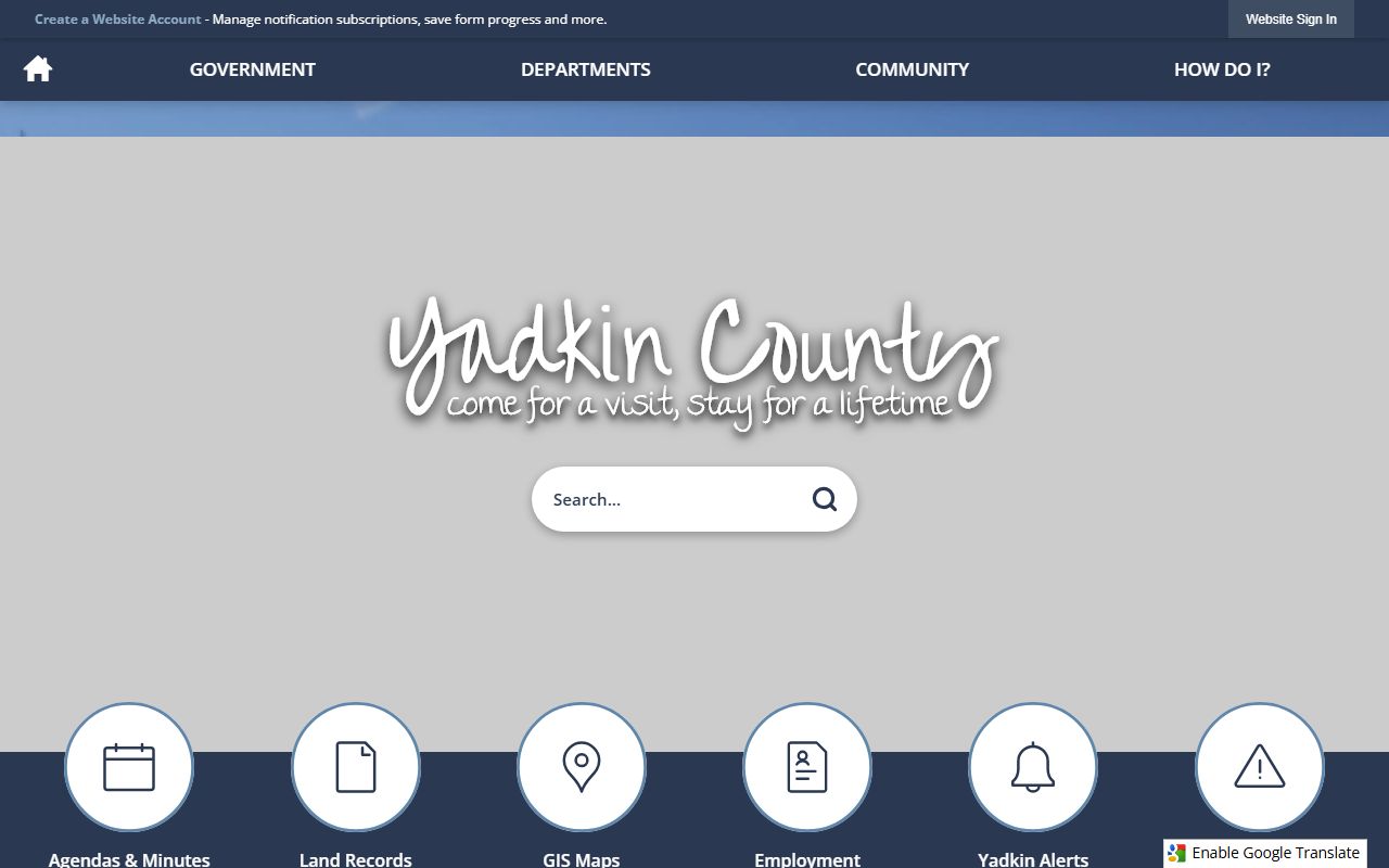 Yadkin County government felony records resources