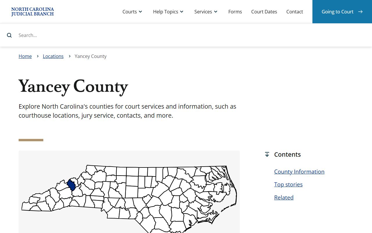 Yancey County courthouse felony records information