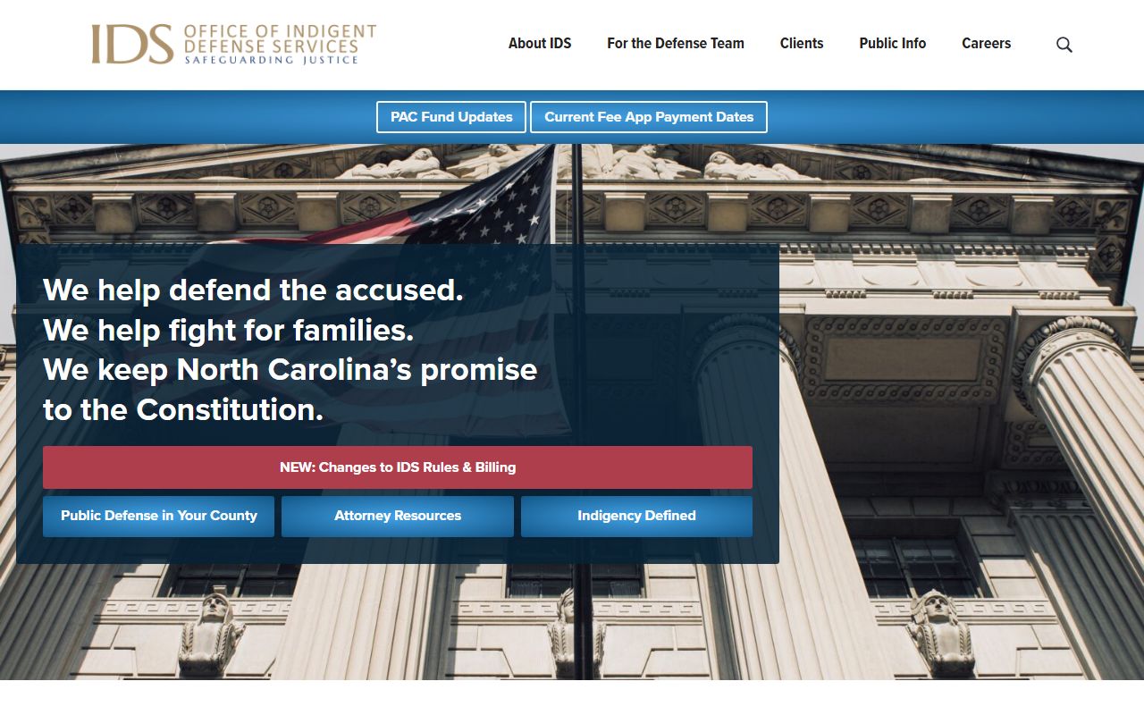 NC Commission on Indigent Defense Services for felony case legal help