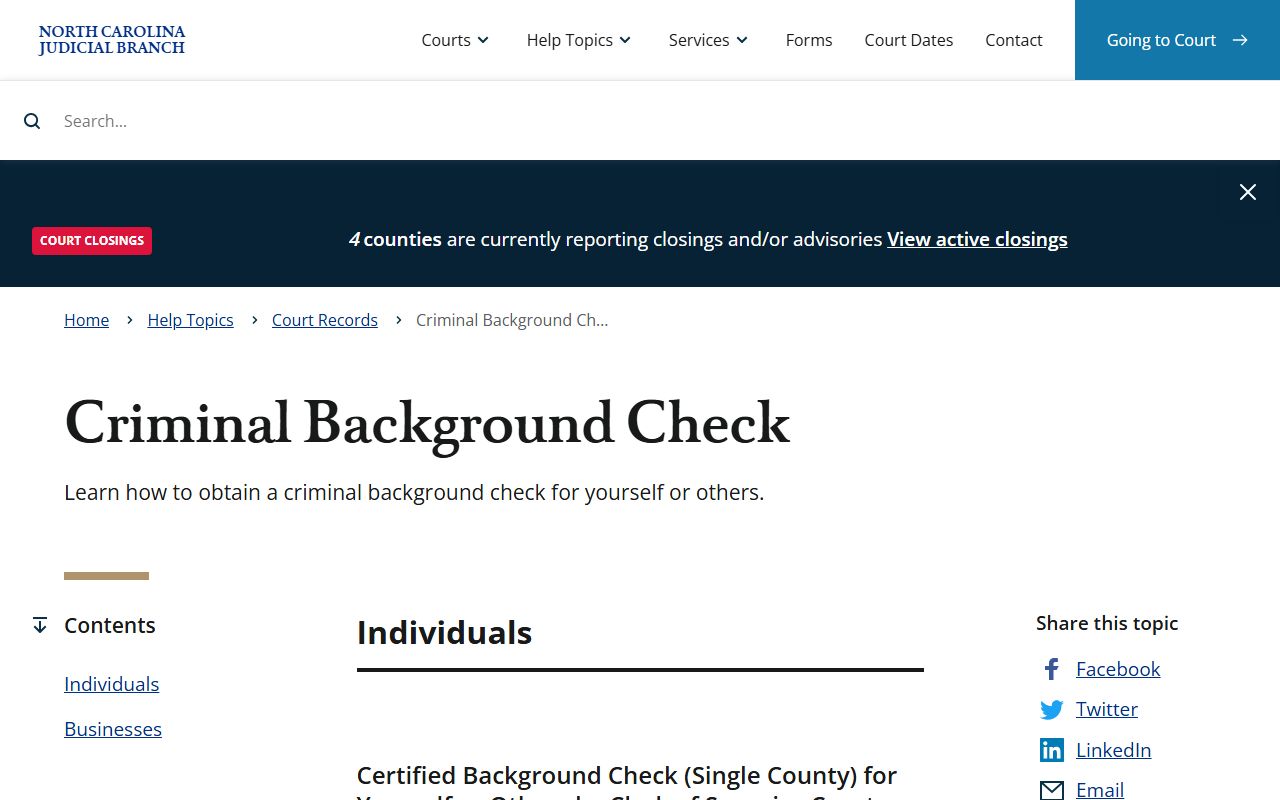 NC criminal background check information for felony records search